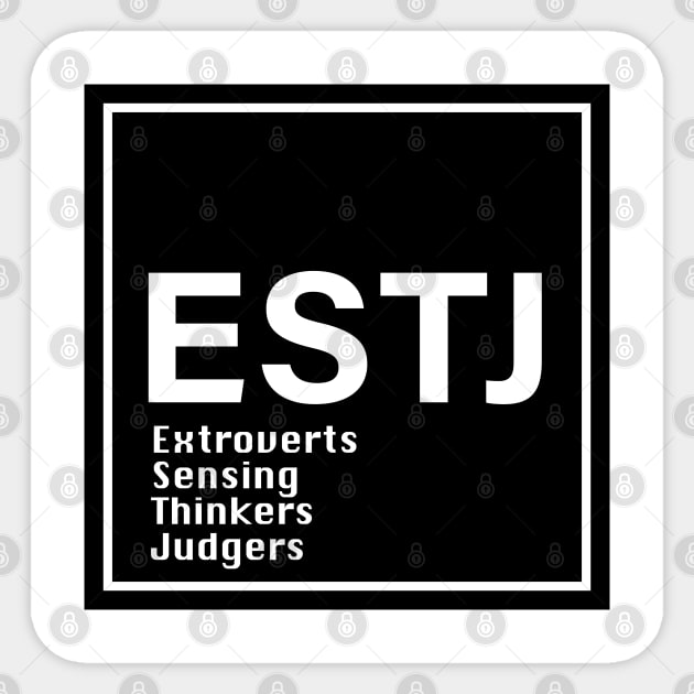 MBTI ESTJ  MBTI, 16 Personalities , black Sticker by princessmi-com